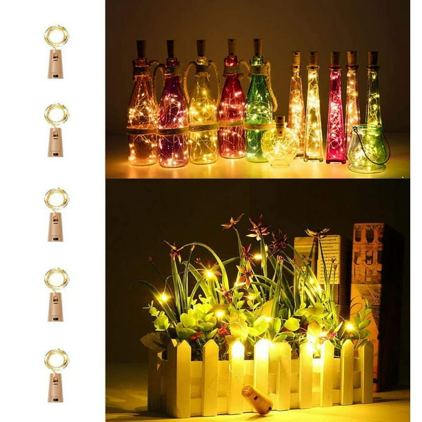 LED String Battery Operated Copper Wine Bottle Wire Fairy Lights Party Valentine 
